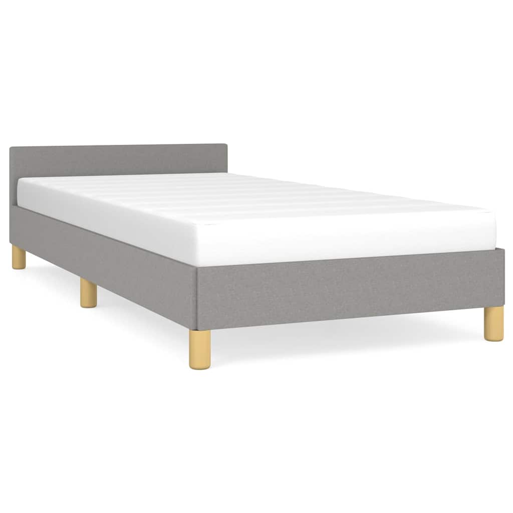 vidaXL Bedframe zonder matras 100x200 cm stof lichtgrijs grijs, foto 3