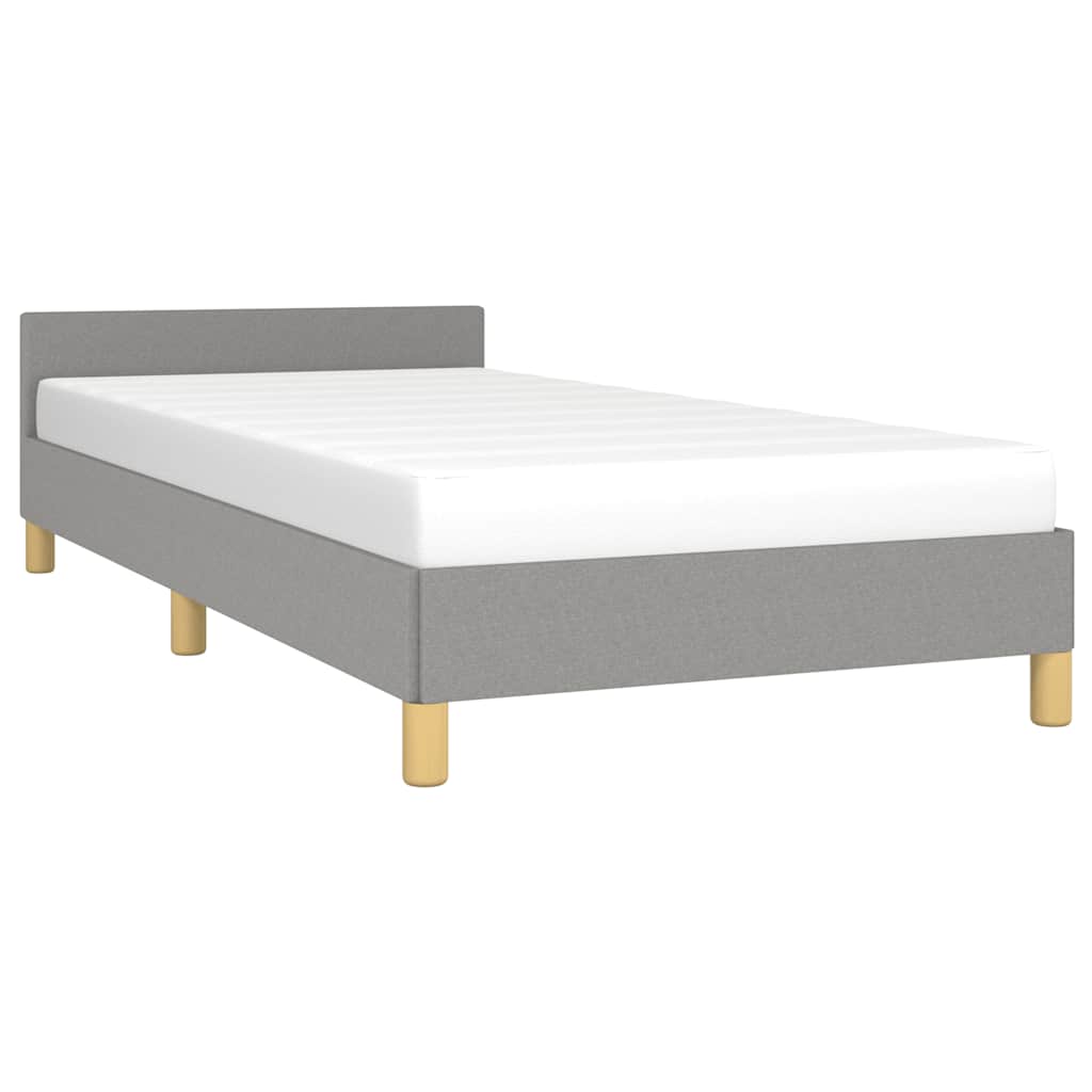 vidaXL Bedframe zonder matras 100x200 cm stof lichtgrijs afbeelding