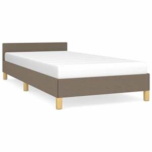 Rám postele bez matrace taupe 100 x 200 cm textil - obrázek 2