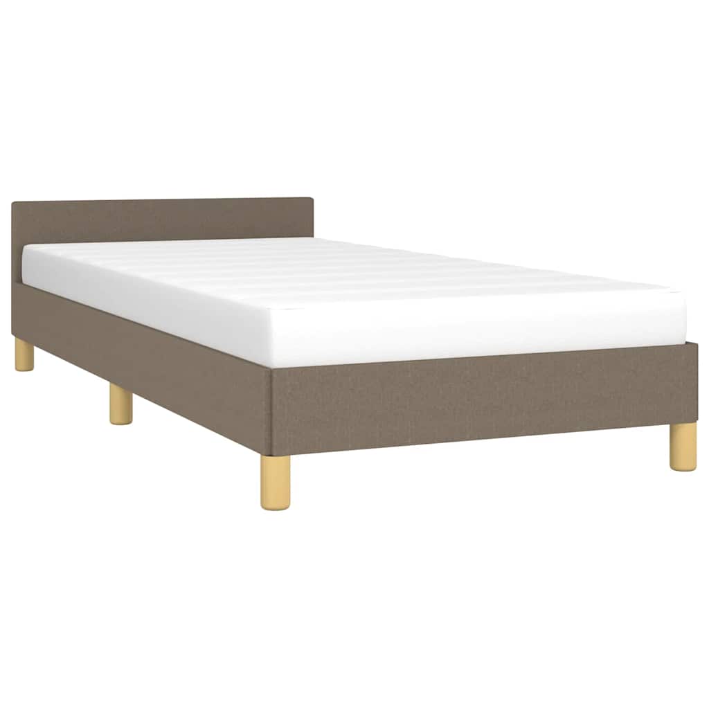 vidaXL Bedframe zonder matras 100x200 cm stof taupe afbeelding