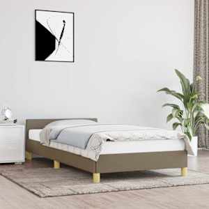 Rám postele bez matrace taupe 100 x 200 cm textil - obrázek 1