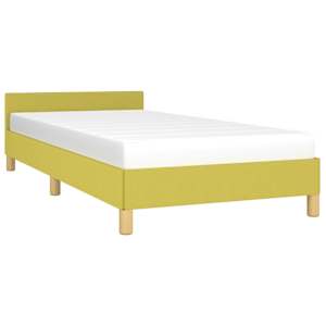 vidaXL gultas rāmis bez matrača, zaļ&scaron;, 100x200 cm, audums