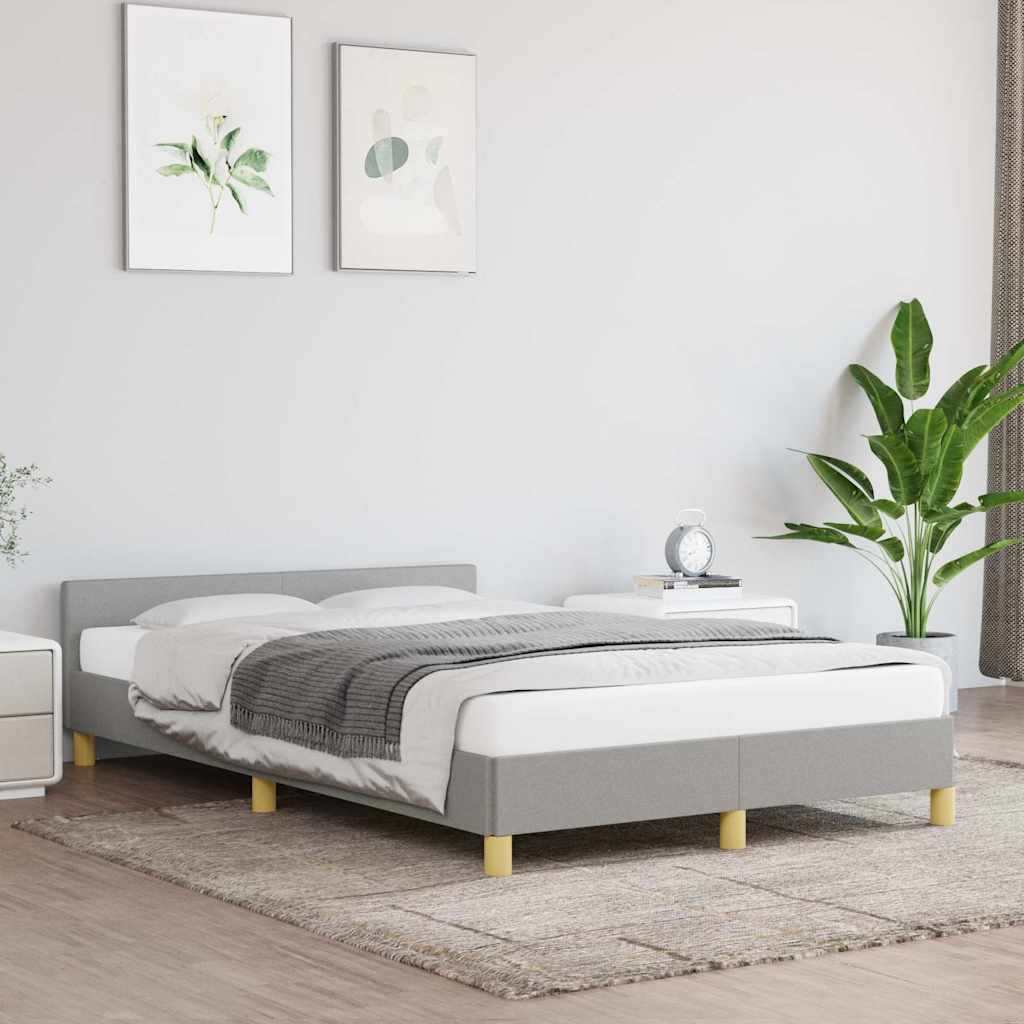 vidaXL Rama ��ka bez materaca, jasnoszara, 120x200 cm, obita tkanin�