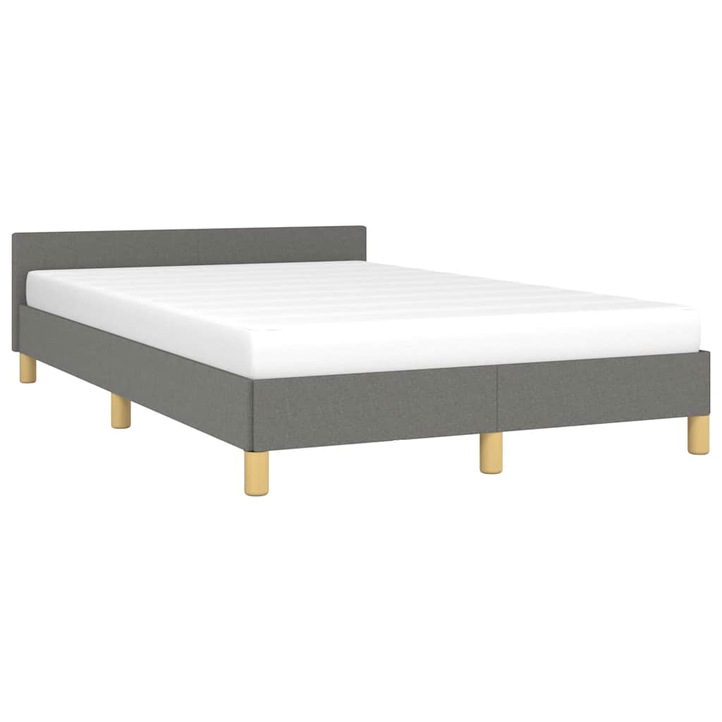 vidaXL Bedframe zonder matras 120x200 cm stof donkergrijs afbeelding