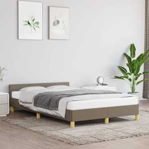 Rám postele bez matrace taupe 120 x 200 cm textil - obrázek 1