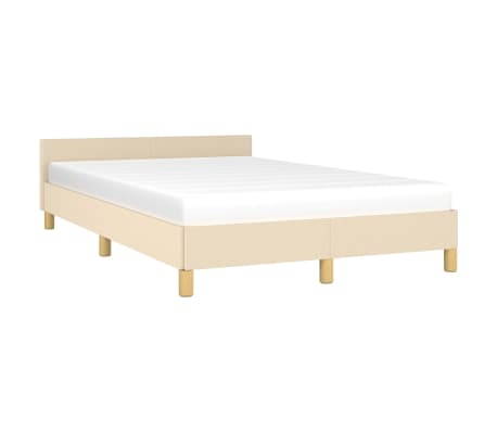 vidaXL Estructura de cama con cabecero de tela color crema 120x200 cm