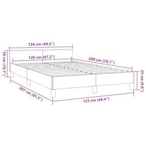 Rám postele bez matrace krémový 120 x 200 cm textil - obrázek 9