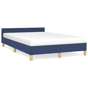 vidaXL voodiraam peatsiga ilma madratsita Sinine 120x200 cm kangas