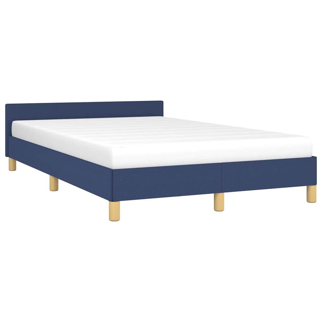 vidaXL Bedframe met hoofdeinde zonder matras 120x200 cm stof blauw afbeelding
