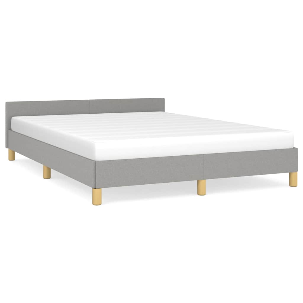 vidaXL Bedframe zonder matras stof lichtgrijs 140x190 cm grijs, foto 3