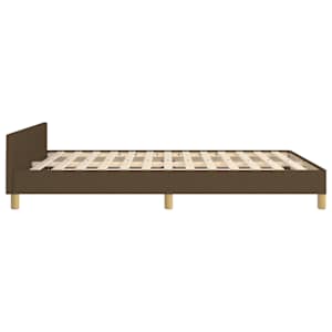 Rám postele bez matrace tmavě hnědý 140 x 190 cm textil - obrázek 6