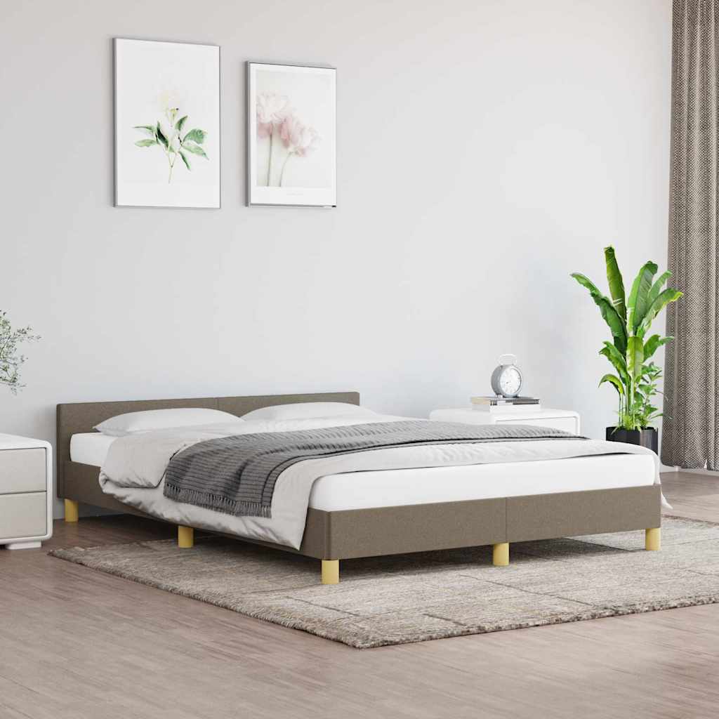 vidaXL sengeramme uden madras 140x190 cm stof gråbrun