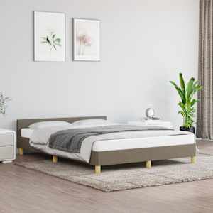 Rám postele bez matrace taupe 140 x 190 cm textil - obrázek 1