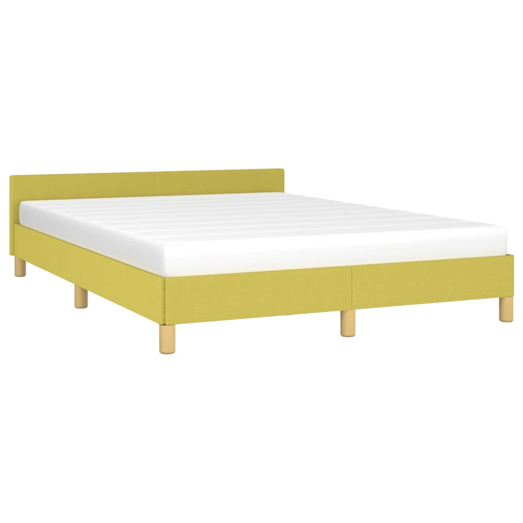 vidaXL Bedframe met hoofdeinde stof groen 140x190 cm