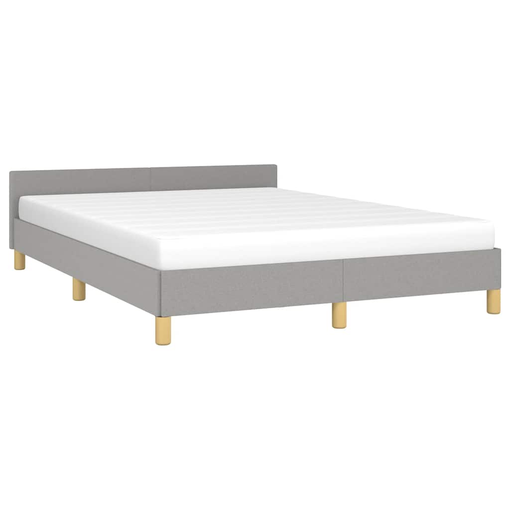 vidaXL Bedframe zonder matras stof lichtgrijs 140x200 cm afbeelding