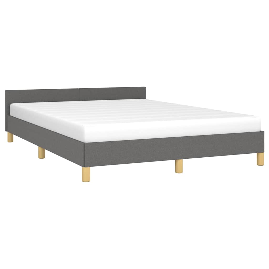 vidaXL Bedframe zonder matras stof donkergrijs 140x200 cm afbeelding