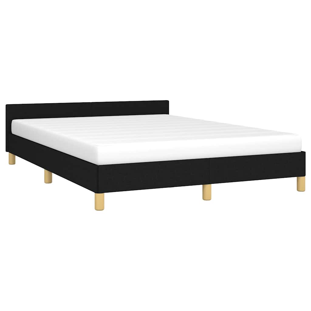 vidaXL Bedframe zonder matras stof zwart 140x200 cm afbeelding