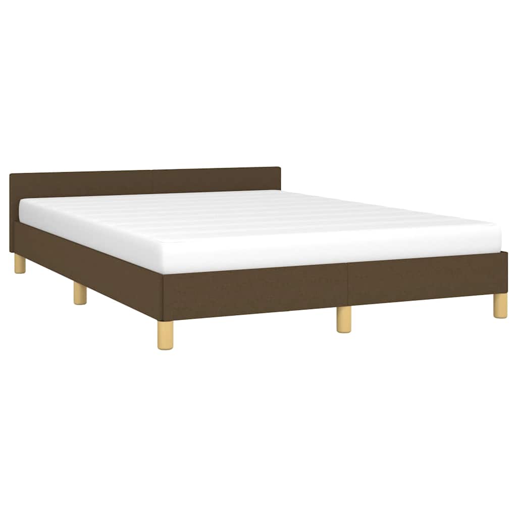 vidaXL Bedframe zonder matras stof donkerbruin 140x200 cm afbeelding