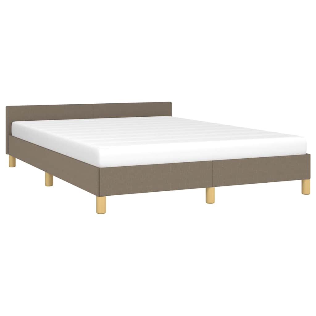 vidaXL Bedframe zonder matras stof taupe 140x200 cm afbeelding