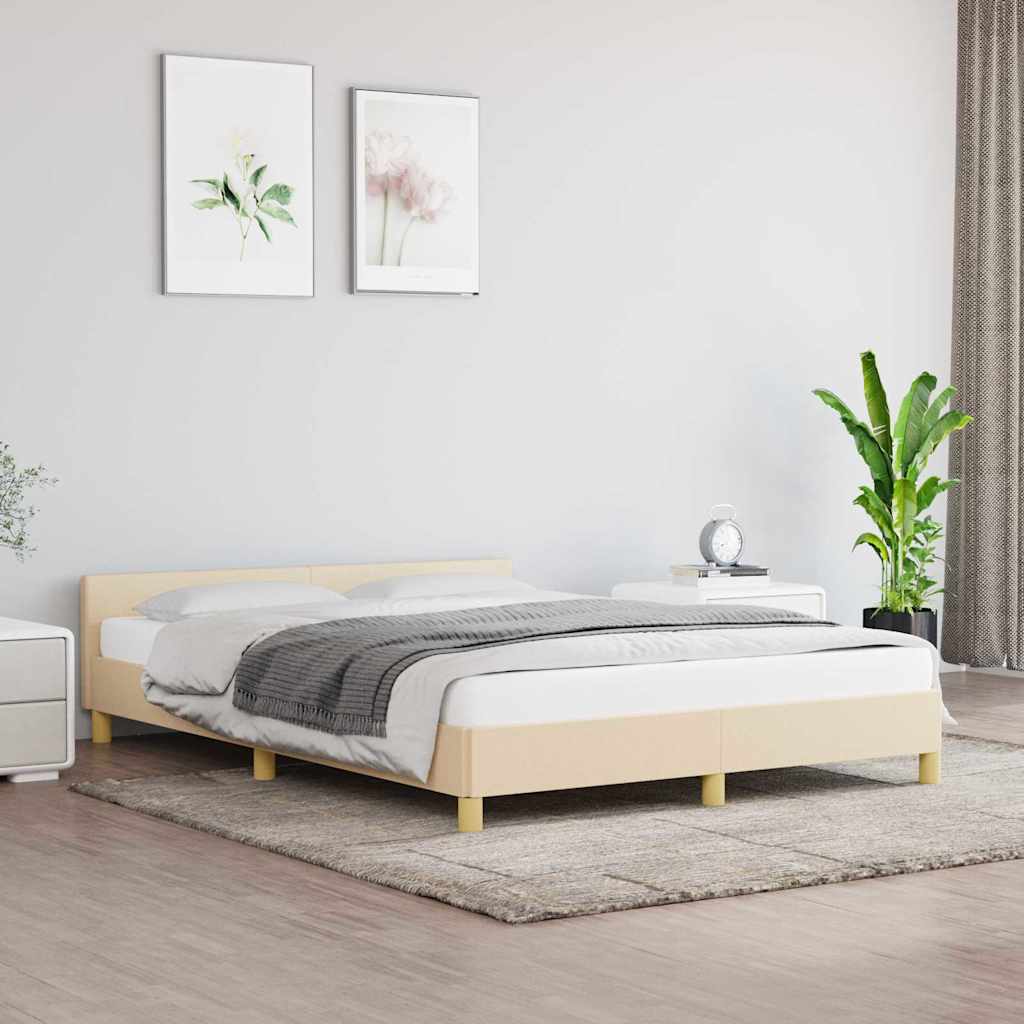 vidaXL sengeramme uden madras 140x200 cm stof cremefarvet