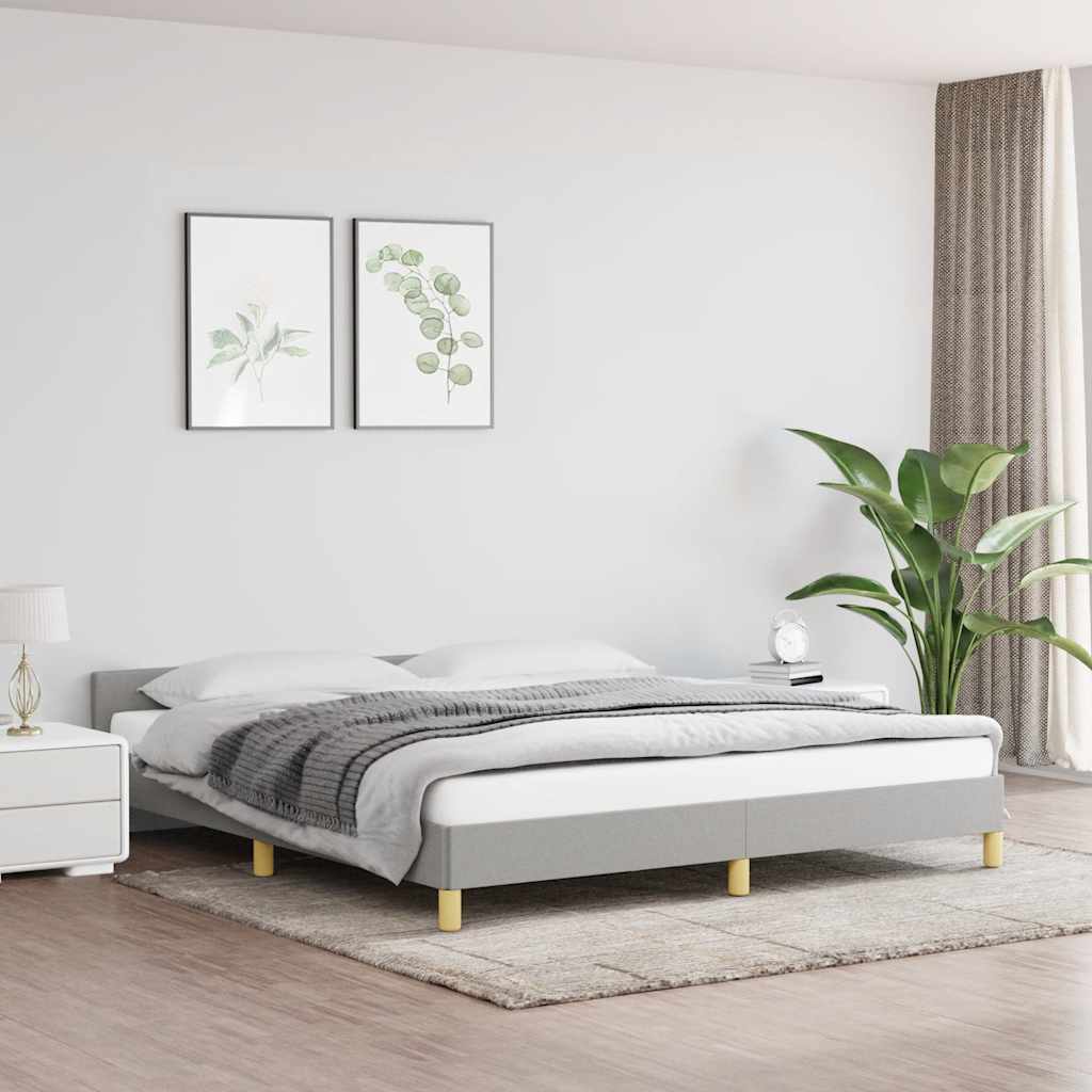 vidaXL Rama ka bez materaca, jasnoszara, 160x200 cm, obita tkanin