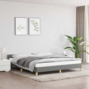 Rám postele bez matrace tmavě šedý 160 x 200 cm textil - obrázek 1
