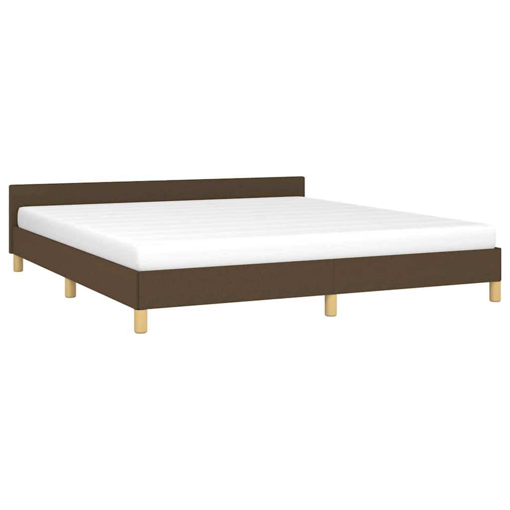 vidaXL Bedframe zonder matras stof donkerbruin 160x200 cm afbeelding