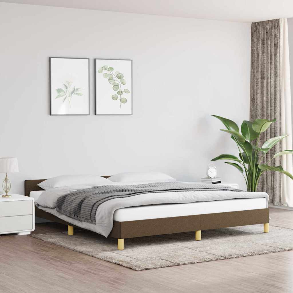 vidaXL Rama ��ka bez materaca, ciemnobr�zowa, 160x200 cm, tkanina