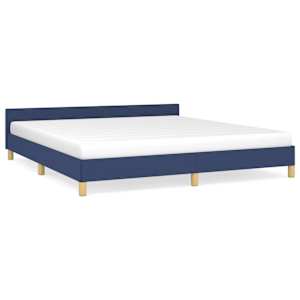 vidaXL voodiraam peatsiga ilma madratsita Sinine 160x200 cm kangas