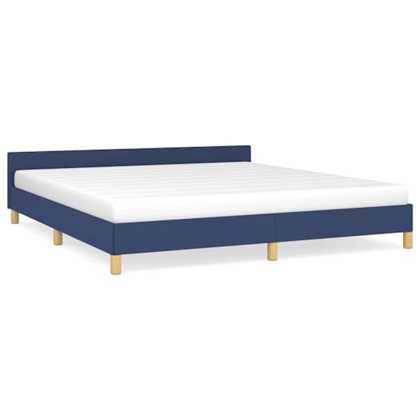 vidaXL voodiraam peatsiga ilma madratsita Sinine 160x200 cm kangas