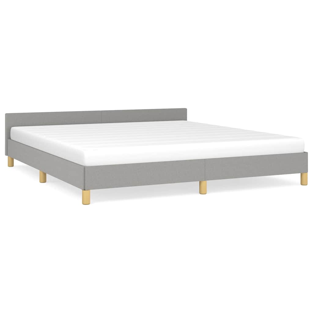 vidaXL Bedframe zonder matras stof lichtgrijs 180x200 cm grijs, foto 3