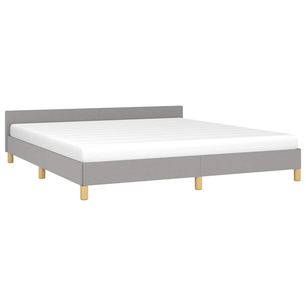 vidaXL Bedframe zonder matras stof lichtgrijs 180x200 cm grijs, foto 2