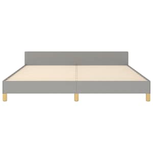 Rám postele bez matrace světle šedý 180 x 200 cm textil - obrázek 5