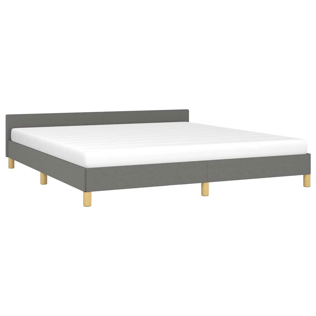 vidaXL Bedframe zonder matras stof donkergrijs 180x200 cm afbeelding