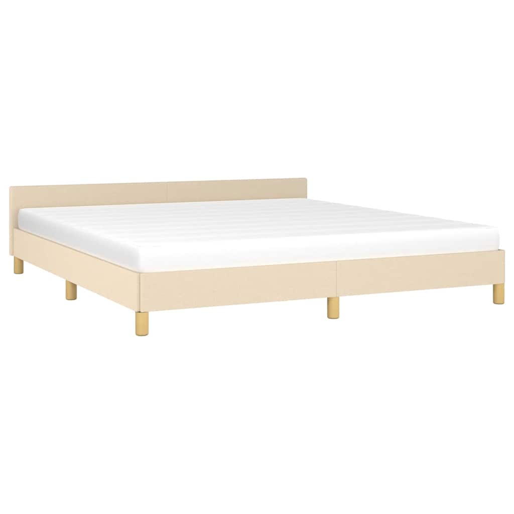vidaXL Bedframe zonder matras stof crèmekleurig 180x200 cm afbeelding
