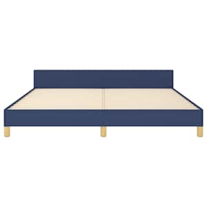 Rám postele s čelem bez matrace modrý 180 x 200 cm textil - obrázek 5