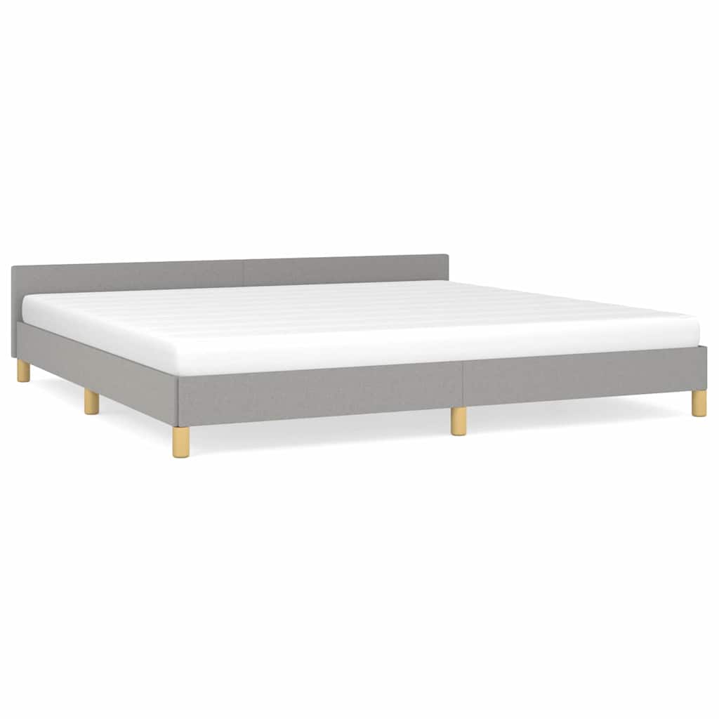 vidaXL Bedframe zonder matras stof lichtgrijs 200x200 cm grijs, foto 3