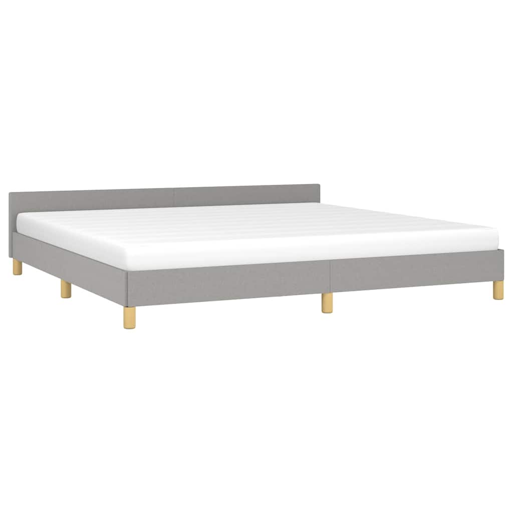 vidaXL Bedframe zonder matras stof lichtgrijs 200x200 cm grijs, foto 2
