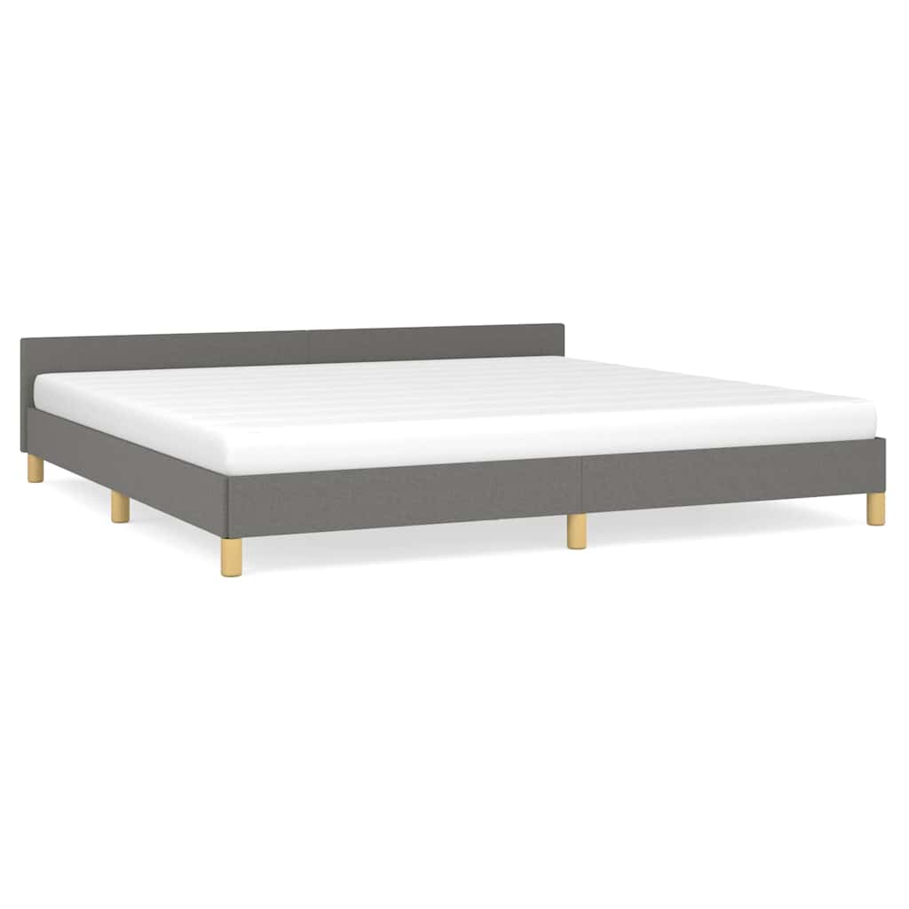 vidaXL Bedframe zonder matras stof donkergrijs 200x200 cm grijs, foto 3