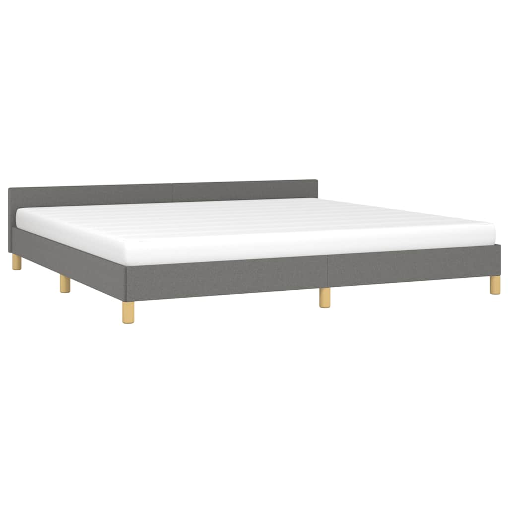 vidaXL Bedframe zonder matras stof donkergrijs 200x200 cm afbeelding