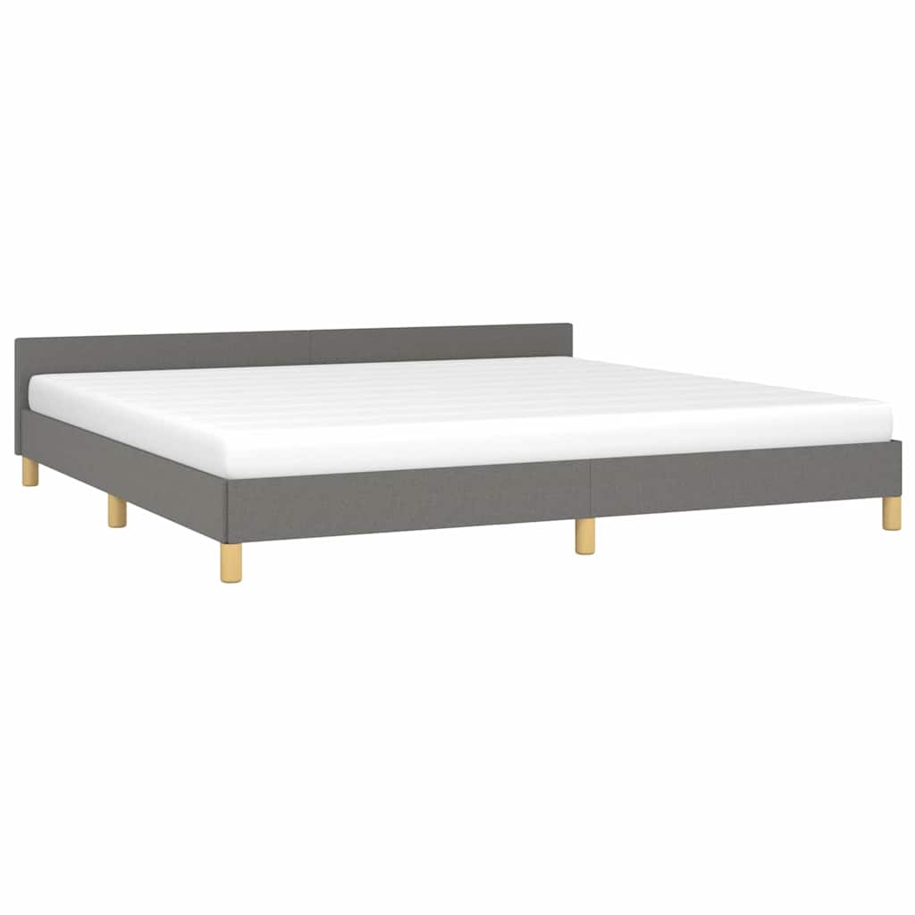 vidaXL Bedframe zonder matras stof donkergrijs 200x200 cm grijs, foto 2