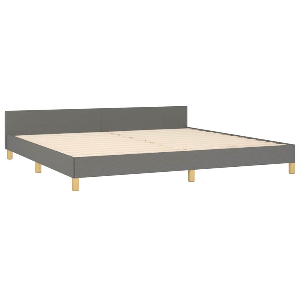 vidaXL Bedframe zonder matras stof donkergrijs 200x200 cm grijs, foto 4