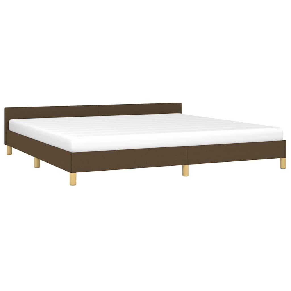 vidaXL Bedframe zonder matras stof donkerbruin 200x200 cm afbeelding