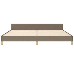 Rám postele bez matrace taupe 200 x 200 cm textil - obrázek 5