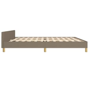 Rám postele bez matrace taupe 200 x 200 cm textil - obrázek 6