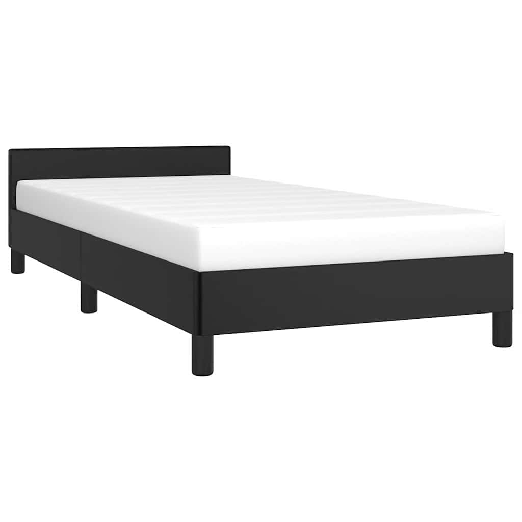 vidaXL Bedframe met hoofdeinde zonder matras 80x200 cm zwart afbeelding