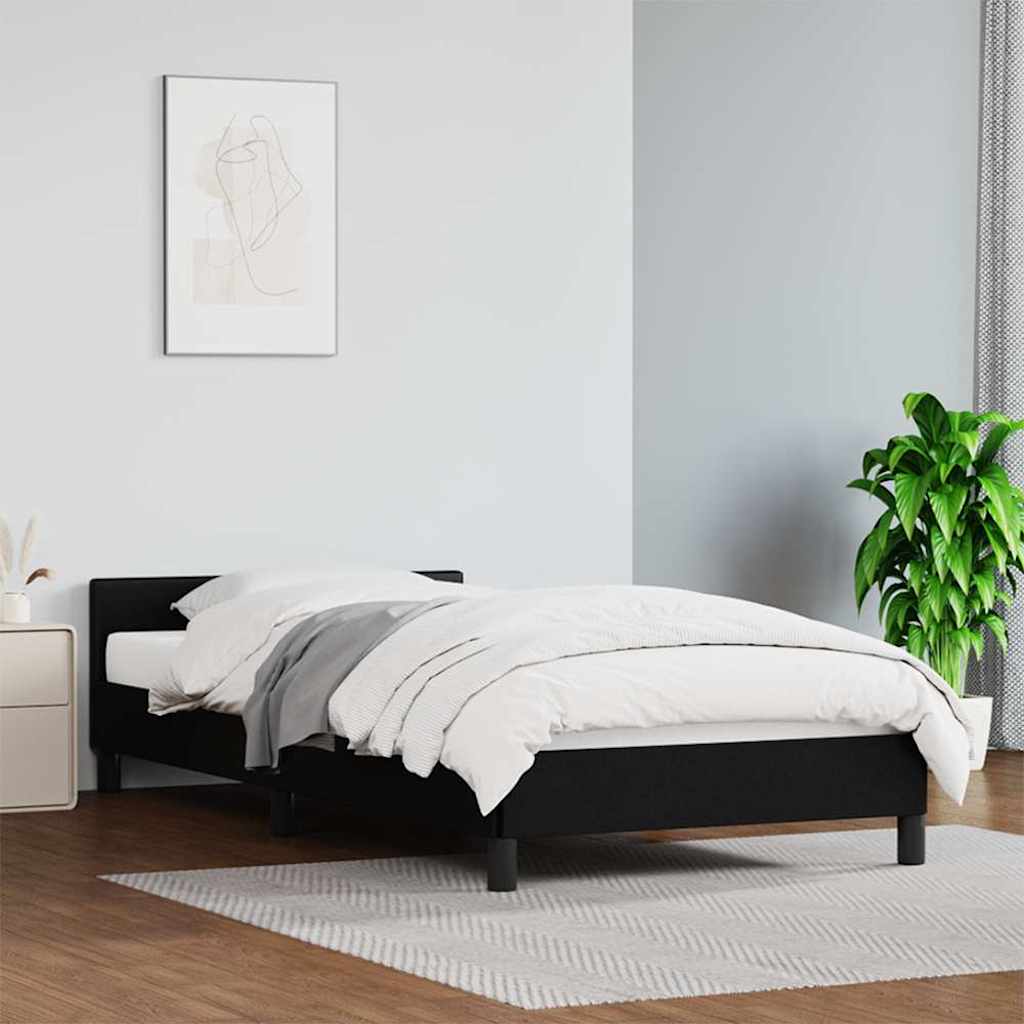vidaXL Rama ��ka z zag��wkiem bez materaca, czarna, 80x200 cm