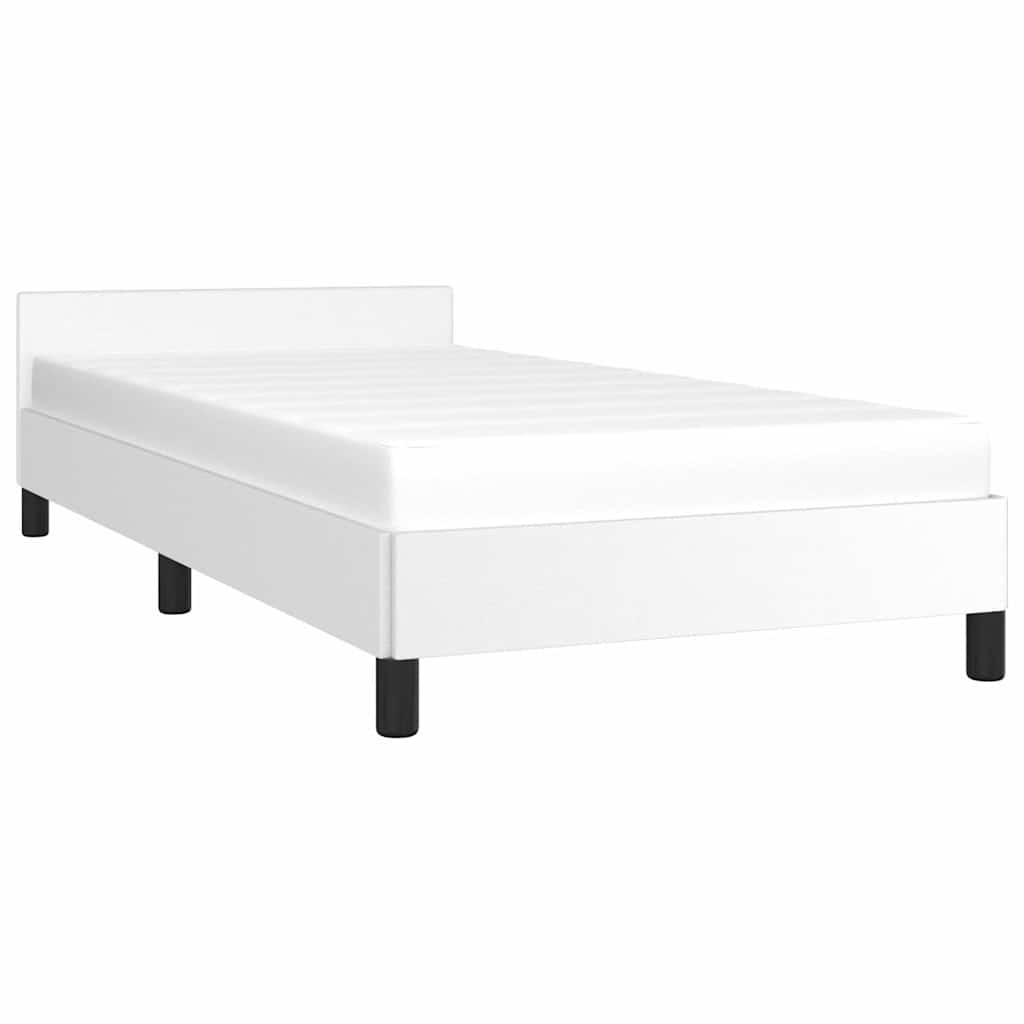 vidaXL Cadru de pat cu tăblie fără saltea, alb, 80x200 cm