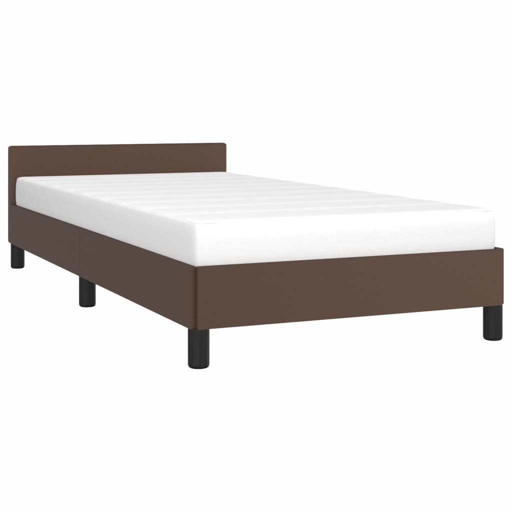 vidaXL Cadre de lit avec tête de lit Marron 90x190 cm Similicuir