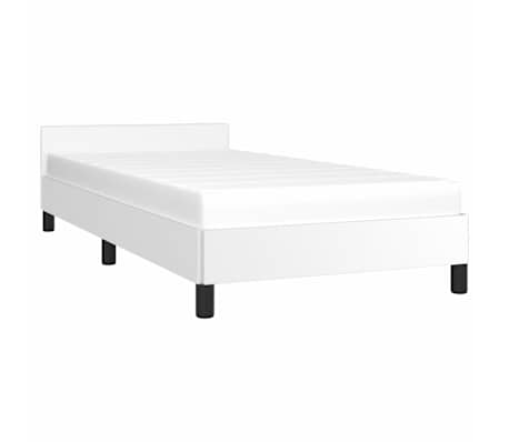 vidaXL Bettgestell mit Kopfteil ohne Matratze Wei&szlig; 90x200 cm